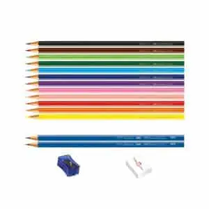 Kit Lápis de Cor 12 Cores + 2 Lápis Grafite + Borracha e Apontador - Faber-Castell - Imagem 3