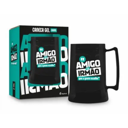 Caneca/Xícara de Gel 300ml Amigo é o Irmão - Brasfoot
