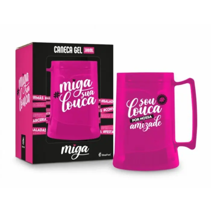 Caneca/Xícara de Gel 350ml Miga Sua Louca - Brasfoot - Imagem 1