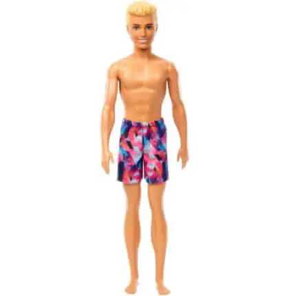 Boneco Ken de Praia com Calção Rosa e Azul - Barbie Fashion & Beauty