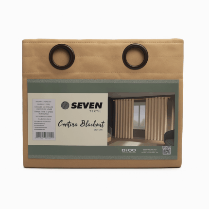 Cortina de Tecido Blackout 16 Ilhoses 2 Partes 100% Poliéster Sortido - Seven Têxtil