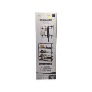 Organizador Multiuso 4 Prateleiras + 8 Ganchos 26,5x60x154cm Cosy