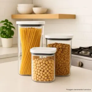 Pote de Plástico Hermético Airtight Linha Flex - Indústria Bandeirante - Imagem 2