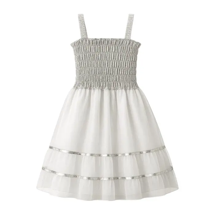 Vestido Infantil para Festa de Poliéster Prateado Tamanho Único 65cm TY361743 - Imagem 1