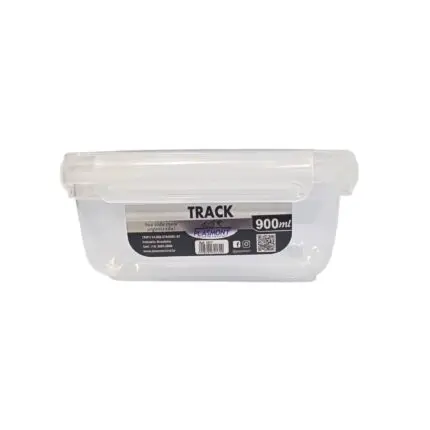 Pote Track Transparente com Trava PP 900ml - Plasmont