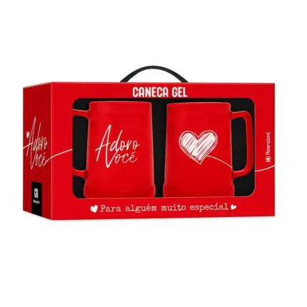 Conjunto com 2 Canecas Gel 300ml Meu Coração é Seu - BrasFoot