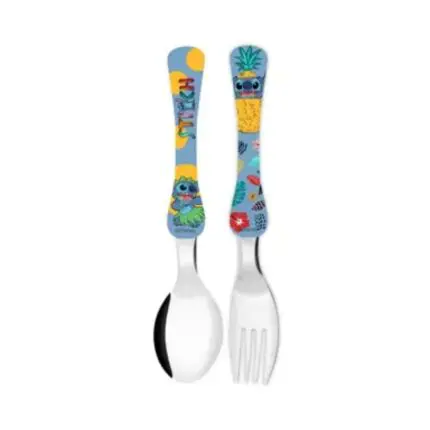 Jogo de Talheres de Inox Infantil Stitch 2 Peças - Simonaggio