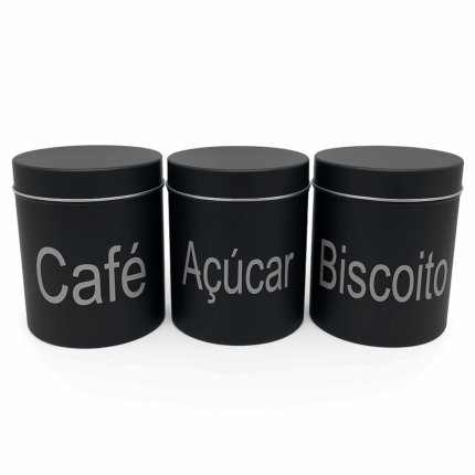 Kit com 3 Potes de Vidro com Tampa Words 600ml - Casa Aurora