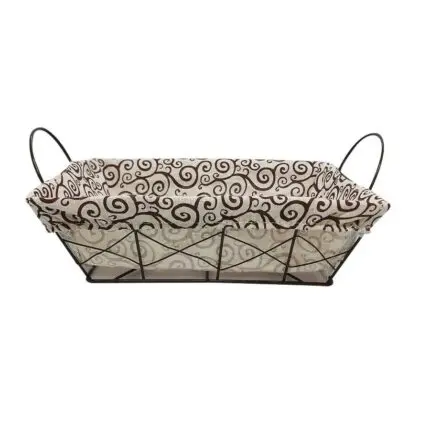 Cesto Multiuso 29x19cm de Metal com Forro de Tecido Sortido - Lívon