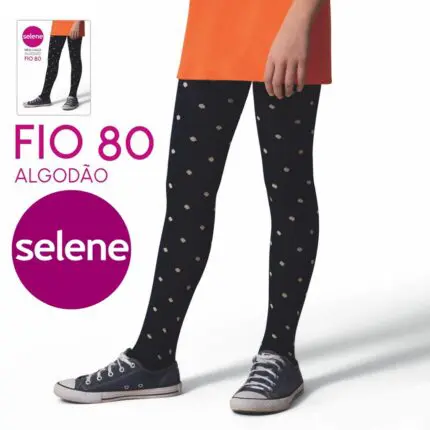 Meia-Calça Infantil de Algodão Fio 80 Estampada - Selene
