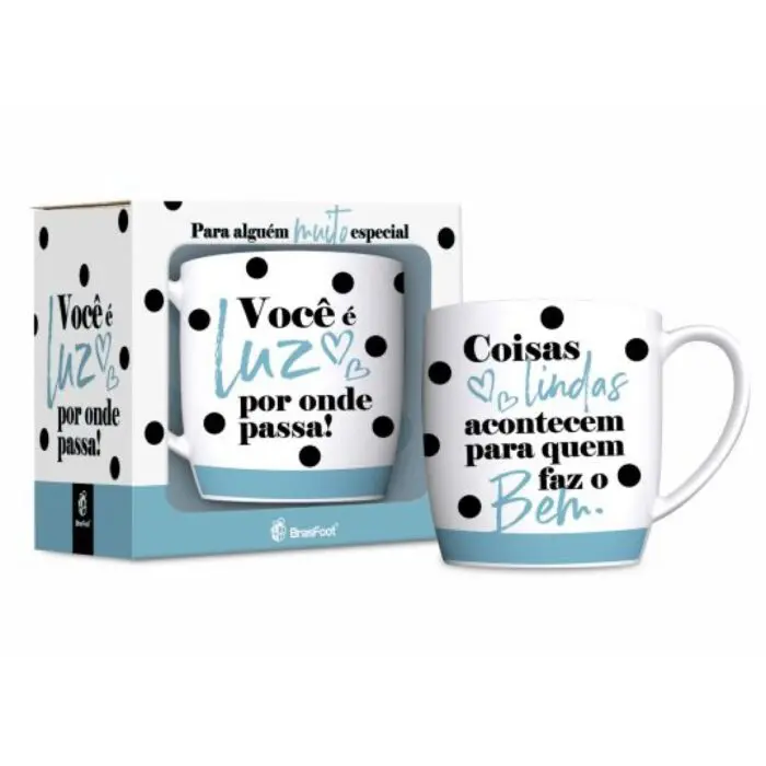 Caneca de Porcelana Urban Você é Luz 300ml - Brasfoot - Imagem 1