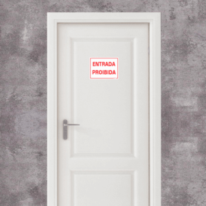 Placa de Sinalização em PS Entrada Proibida 15x25cm – Acesso Placas & Sinalizações - Imagem 2