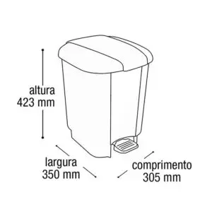 Lixeira Reciclavel 21Litros com Pedal-Arqplast - Imagem 3