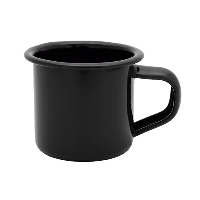 Caneca de Chá Esmaltada Preta de Inox 350ml - Em Casa Tem - Imagem 1