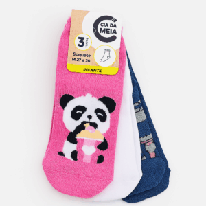 Kit 3 Pares de Meia Soquete Infantil 27-30-Cia da Meia - Imagem 3