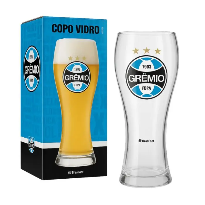 Copo JoinVille de Vidro Grêmio Oficial 680ml - BrasFoot - Imagem 1