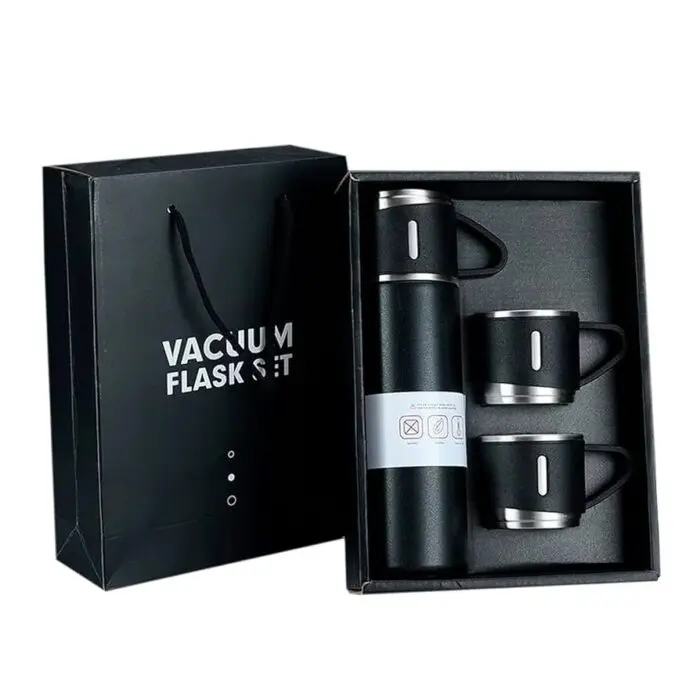 Conjunto com Garrafa Térmica de Aço Inox 420ml e 3 Xícaras Sortido - Amigold - Imagem 7