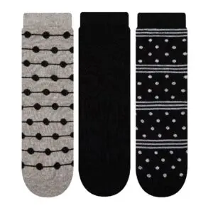 Kit 3 Pares de Meia Soquete Adulto 34-39-Cia da Meia