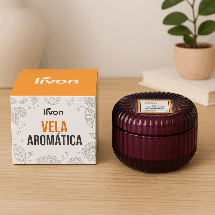Vela Aromática Parafina Vidro 8X5,5cm Livon-Sortida - Imagem 2
