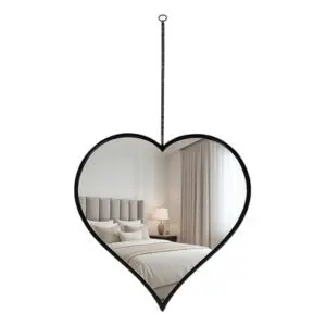 Espelho Decorativo de Parede com Formato de Coração de Plástico 1 Unidade 25cm Glanz - Wellmix
