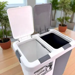 Lixeira Ecoduo com 2 Compartimentos e Tampa Removível 20L - Lig Brin - Imagem 4