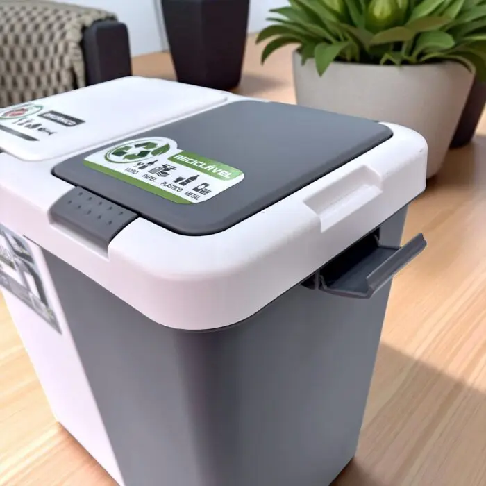 Lixeira Ecoduo com 2 Compartimentos e Tampa Removível 20L - Lig Brin - Imagem 5