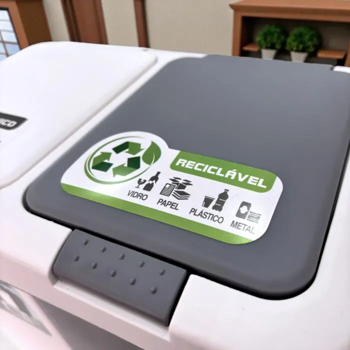 Lixeira Ecoduo com 2 Compartimentos e Tampa Removível 20L - Lig Brin - Imagem 7