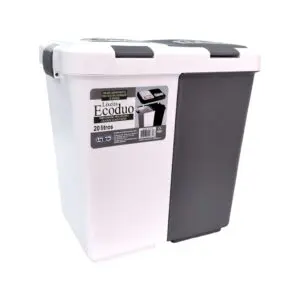 Lixeira Ecoduo com 2 Compartimentos e Tampa Removível 20L - Lig Brin