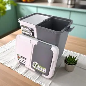 Lixeira Ecoduo com 2 Compartimentos e Tampa Removível 20L - Lig Brin - Imagem 2