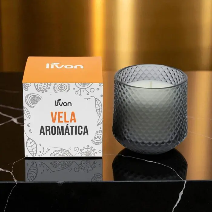 Vela Aromática Parafina Vidro 8X7cm livon-Sortida - Imagem 2