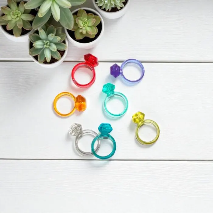 Mini Brinquedo Anel Cristal com 10un-Festas - Imagem 2