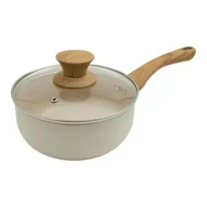 Panela com Cabo de Silicone Soft-Touch com Tampa de Vidro e Revestimento de Cerâmica 22cm Linha Grécia PAN049 - Rio Home