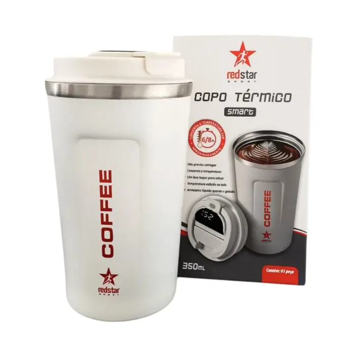Copo Térmico Smart com Termômetro na Tampa e Bateria AG13 Inclusa 350ml Sortido - Red Star Sport - Imagem 1