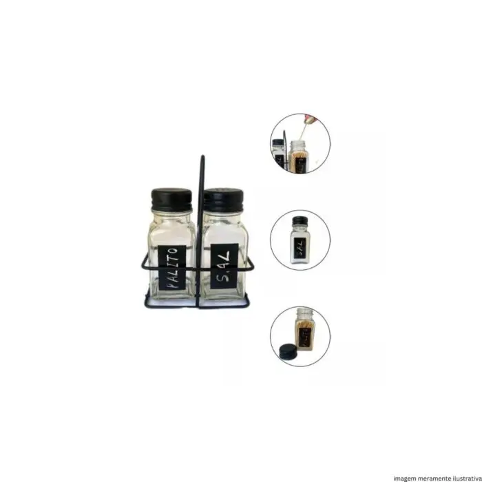 Conjunto Sal e Palito-Em casa tem Glass - Imagem 1