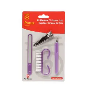 Kit Manicure com Escova lixa e Espatula com Cortador de Unha-Rio Tijucas