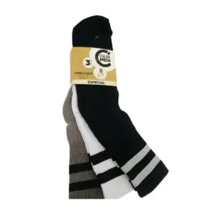 Kit 3 Pares de Meia Cano Longo Esportiva Adulto 39-44-Cia da Meia