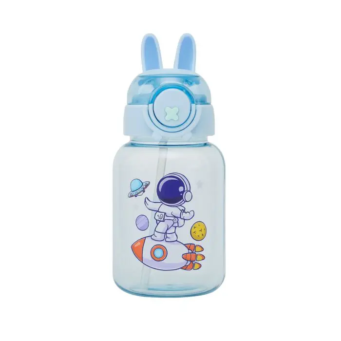 Garrafa Infantil com Canudinho e Cordão 600ml Sortida - FWB - Imagem 1