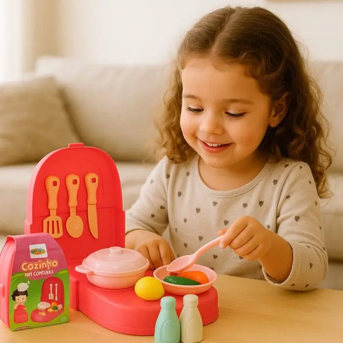 Kit Cozinha na Mochila Rosa 16 Peças-Well Kids - Imagem 2