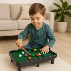 Jogo de Sinuca de Plástico e Acessorio com Mesa Aveludada-Toys - Imagem 2