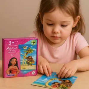 Mini Quebra Cabeça Moana de Madeira 10 Peças-Brasilflex - Imagem 2