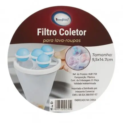 Filtro Coletor para Lavar Roupas de Plástico-Interponte