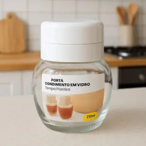 Porta Condimento em Vidro com Tampa Plástica 210ml-123útil - Imagem 2