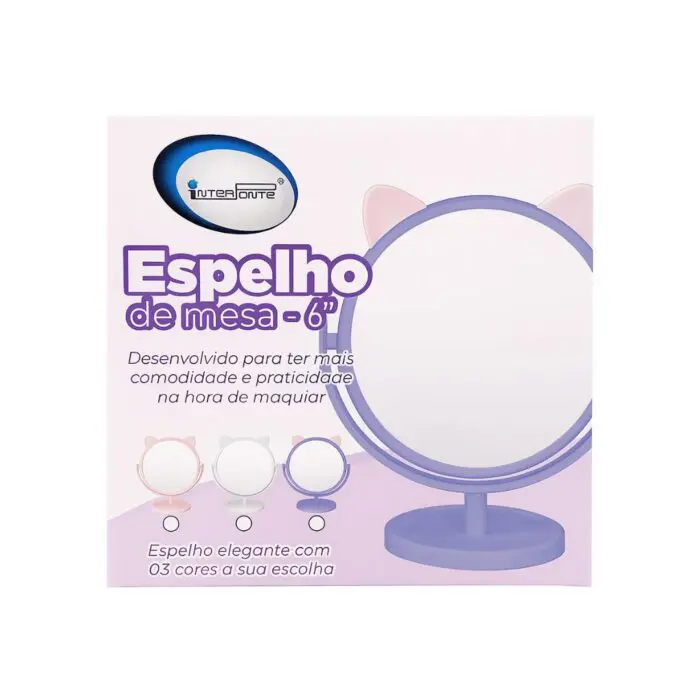 Espelho de Mesa 6' Gatinho com Moldura-Interponte - Imagem 1