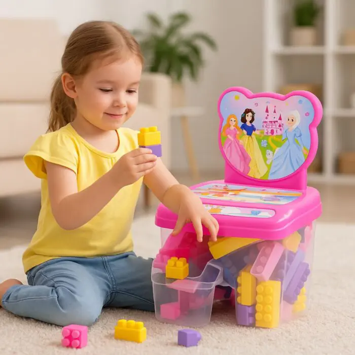 Cadeira com Blocos da Princesas com 48 Peças-Toy - Imagem 2