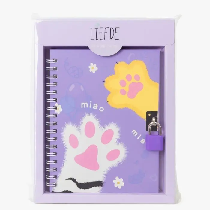 Diário de Papel com Chave e Cadeado 45 Folhas Cat Day Sortido - Inter Paper - Imagem 4