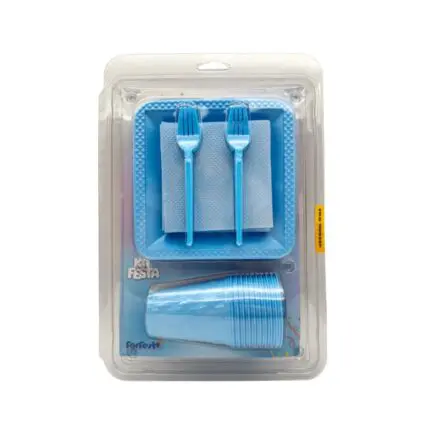 Kit para Festa Copo + Garfo + Prato + Gurdanapo Descartável 40 Unidades - Forfest