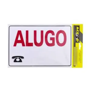 Placa de Sinalização em PS Alugo 20x30cm - Acesso Placas & Sinalizações