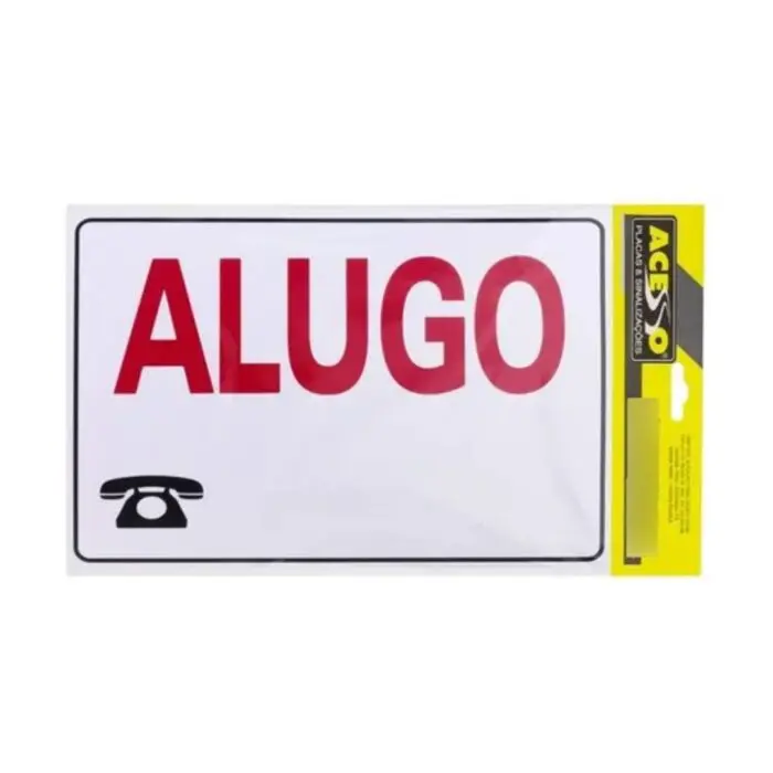 Placa de Sinalização em PS Alugo 20x30cm - Acesso Placas & Sinalizações - Imagem 1
