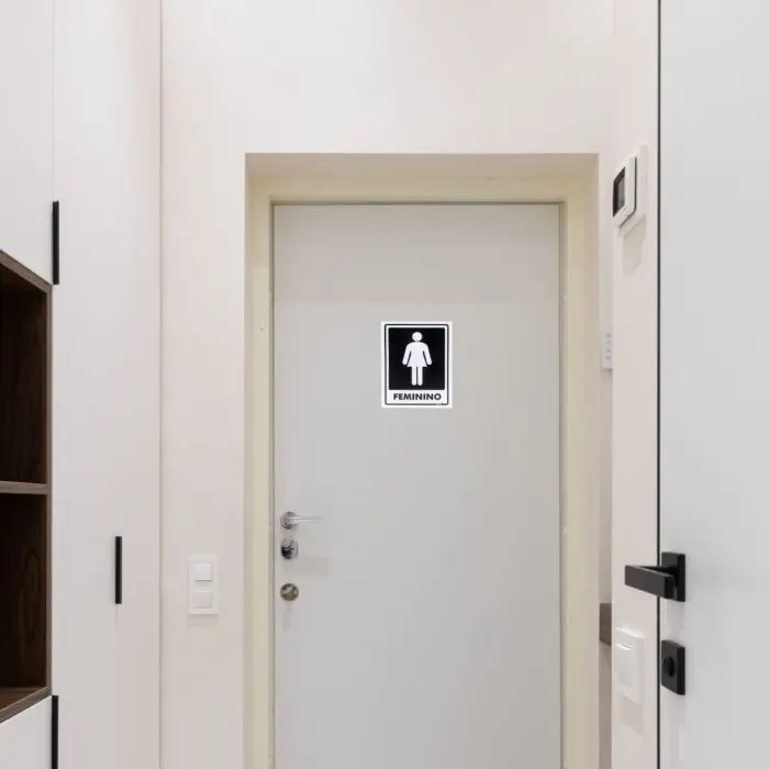 Placa de Sinalização em PS Sanitário Feminino 15x20cm – Acesso Placas & Sinalizações - Imagem 2