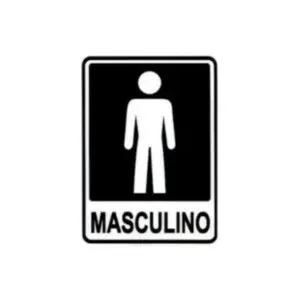 Placa de Sinalização em PS Sanitário Masculino 15x20cm – Acesso Placas & Sinalizações